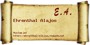 Ehrenthal Alajos névjegykártya